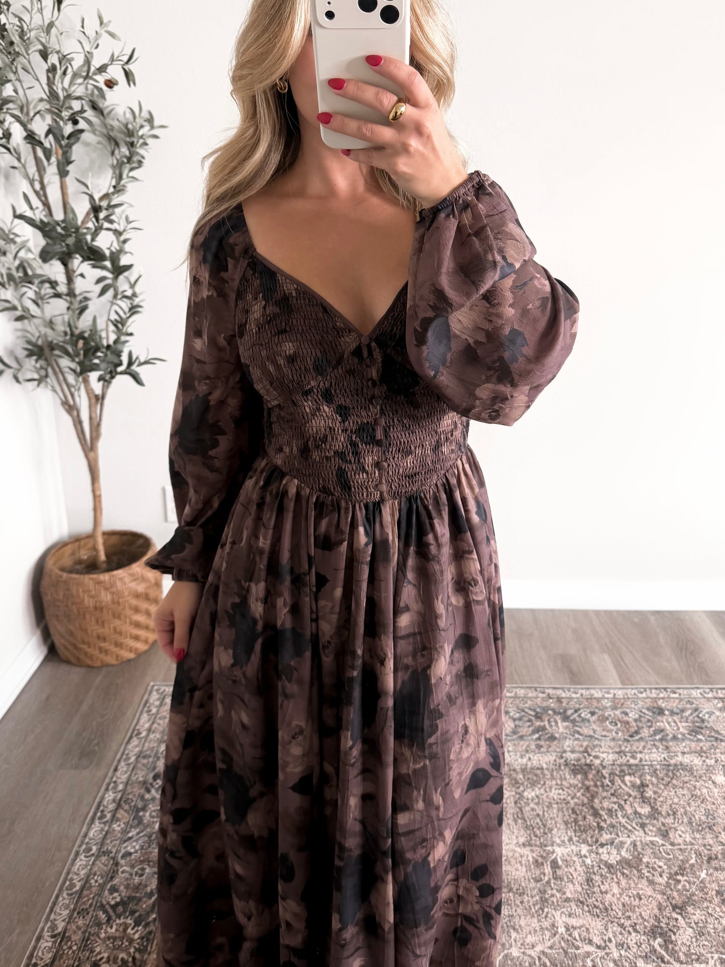 Moody Romance Floral Maxi Dress