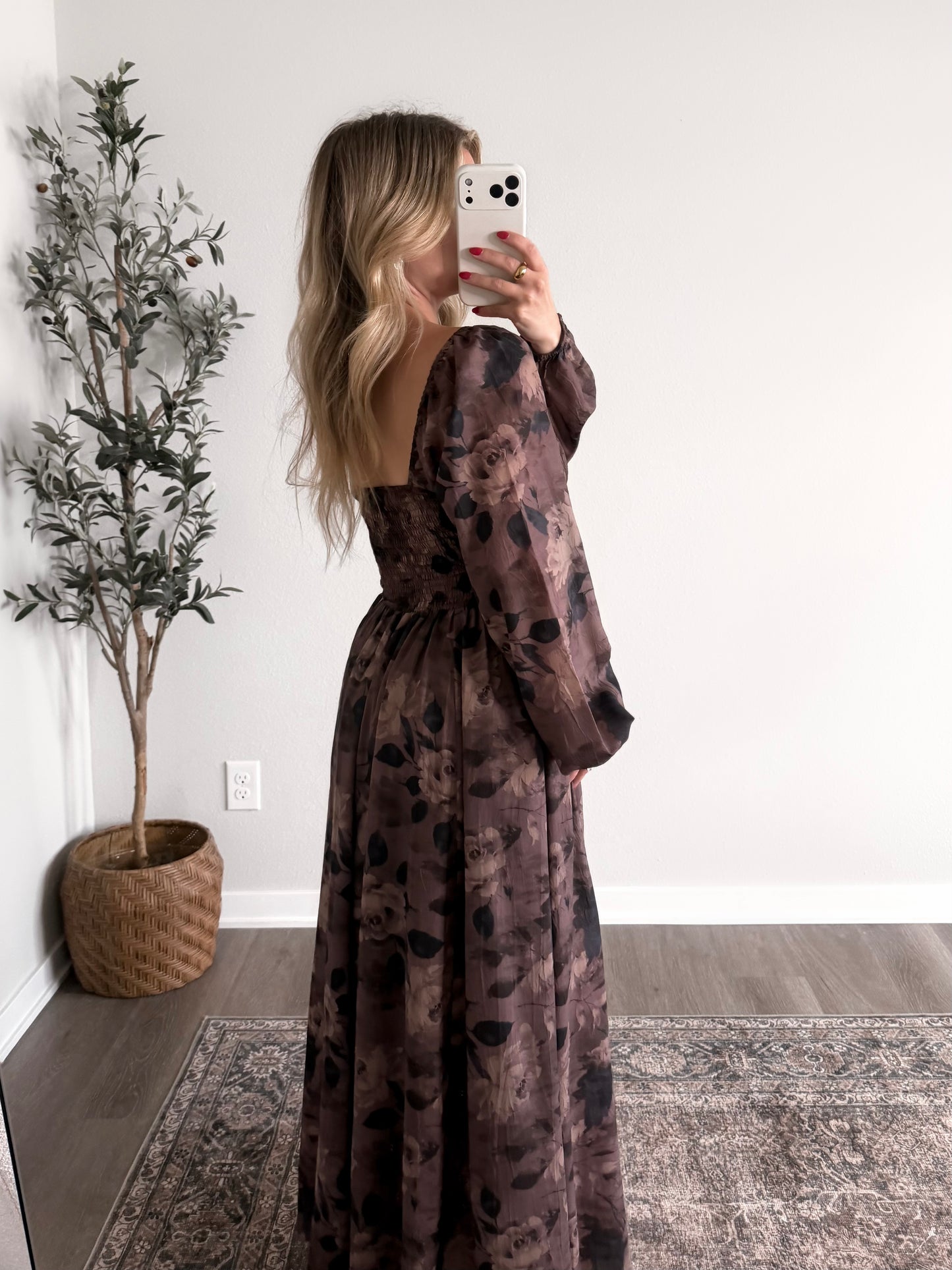 Moody Romance Floral Maxi Dress