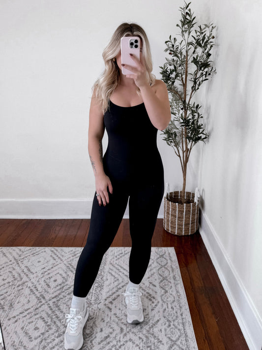 Butter Soft Athleisure Jumpsuit / Black Final Sale