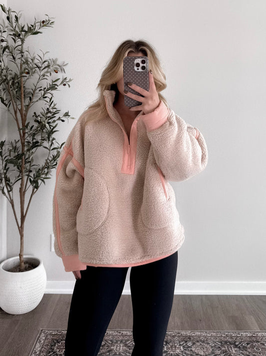 Summit Sherpa Pullover / Peach-Cream