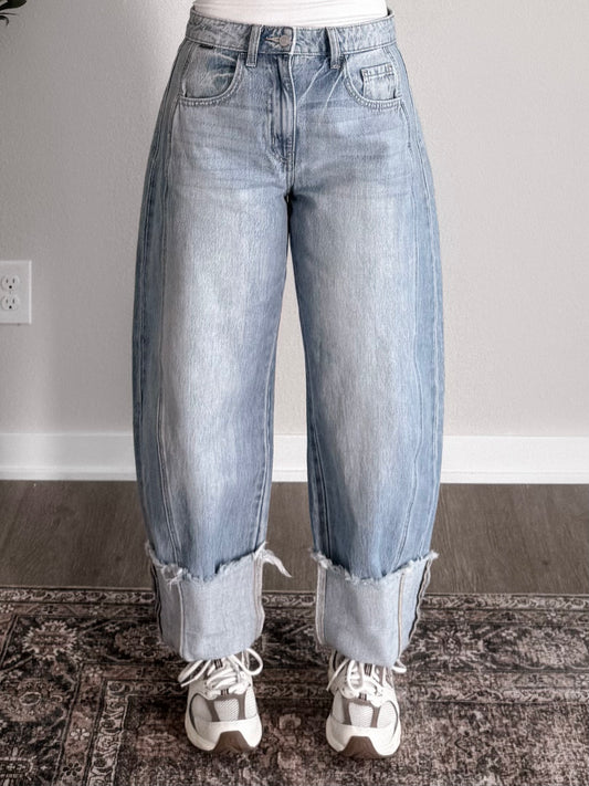 Hunter High Rise Barrel Jean