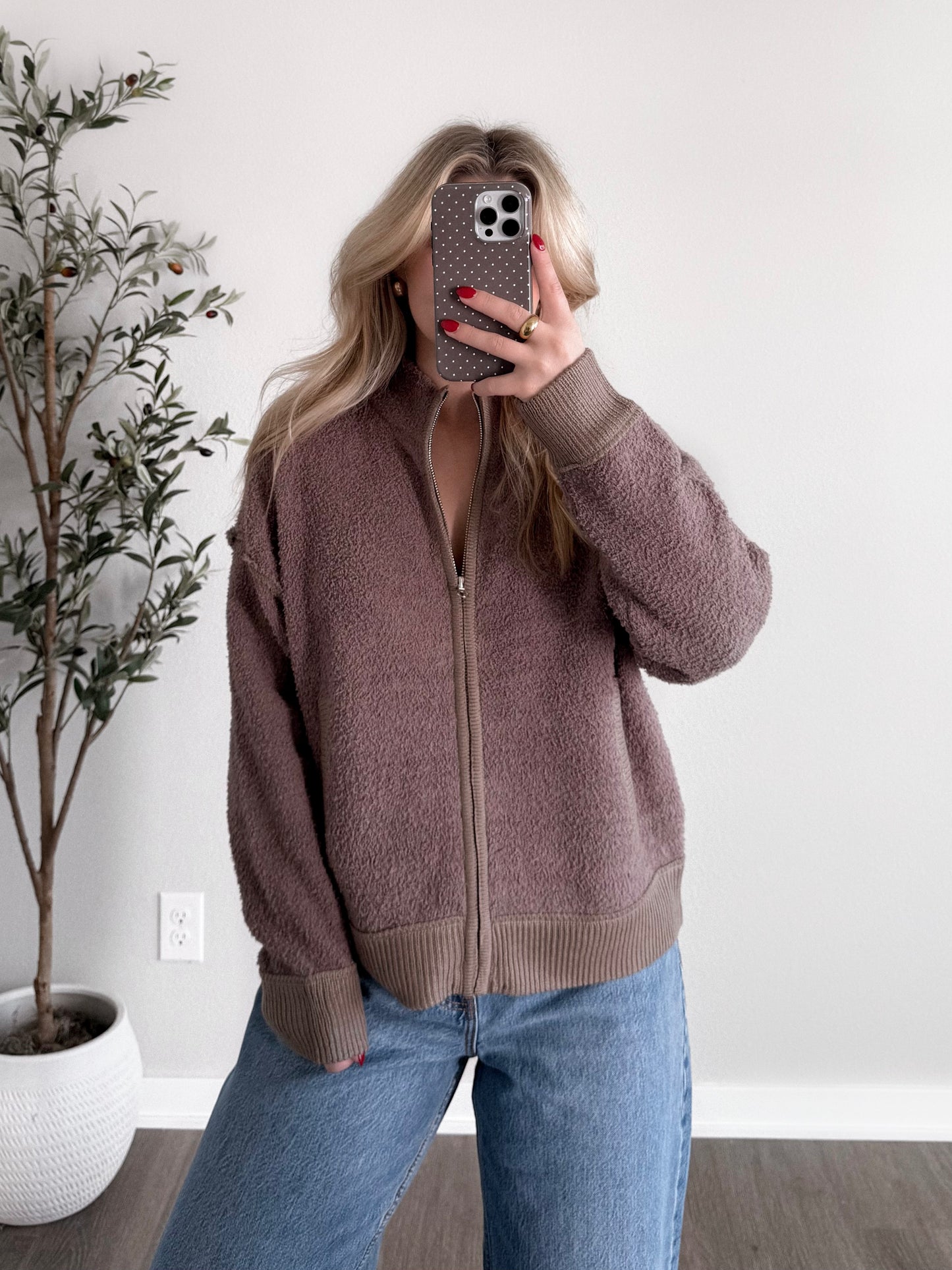 Plush Chenille Zip Up