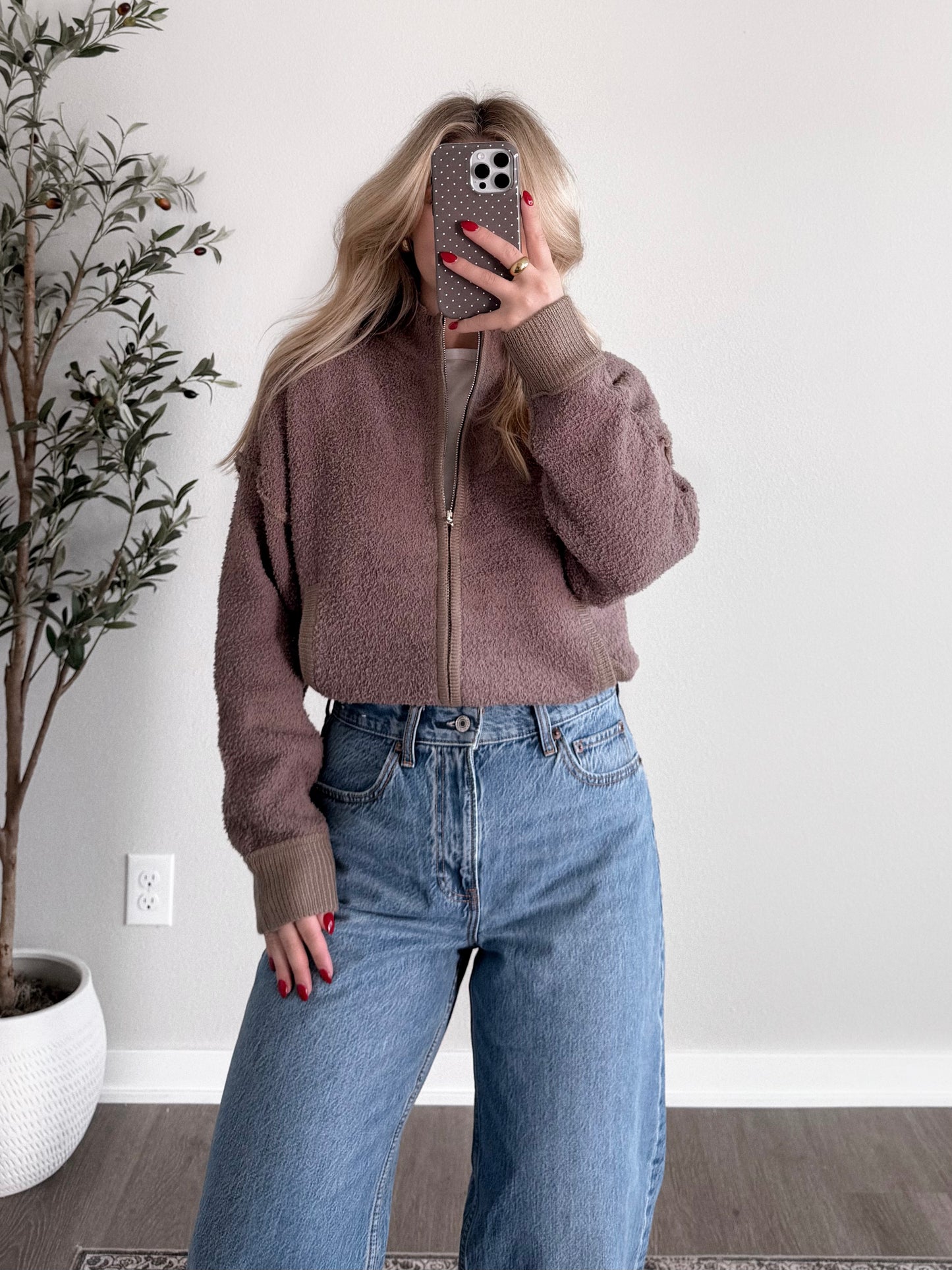 Plush Chenille Zip Up