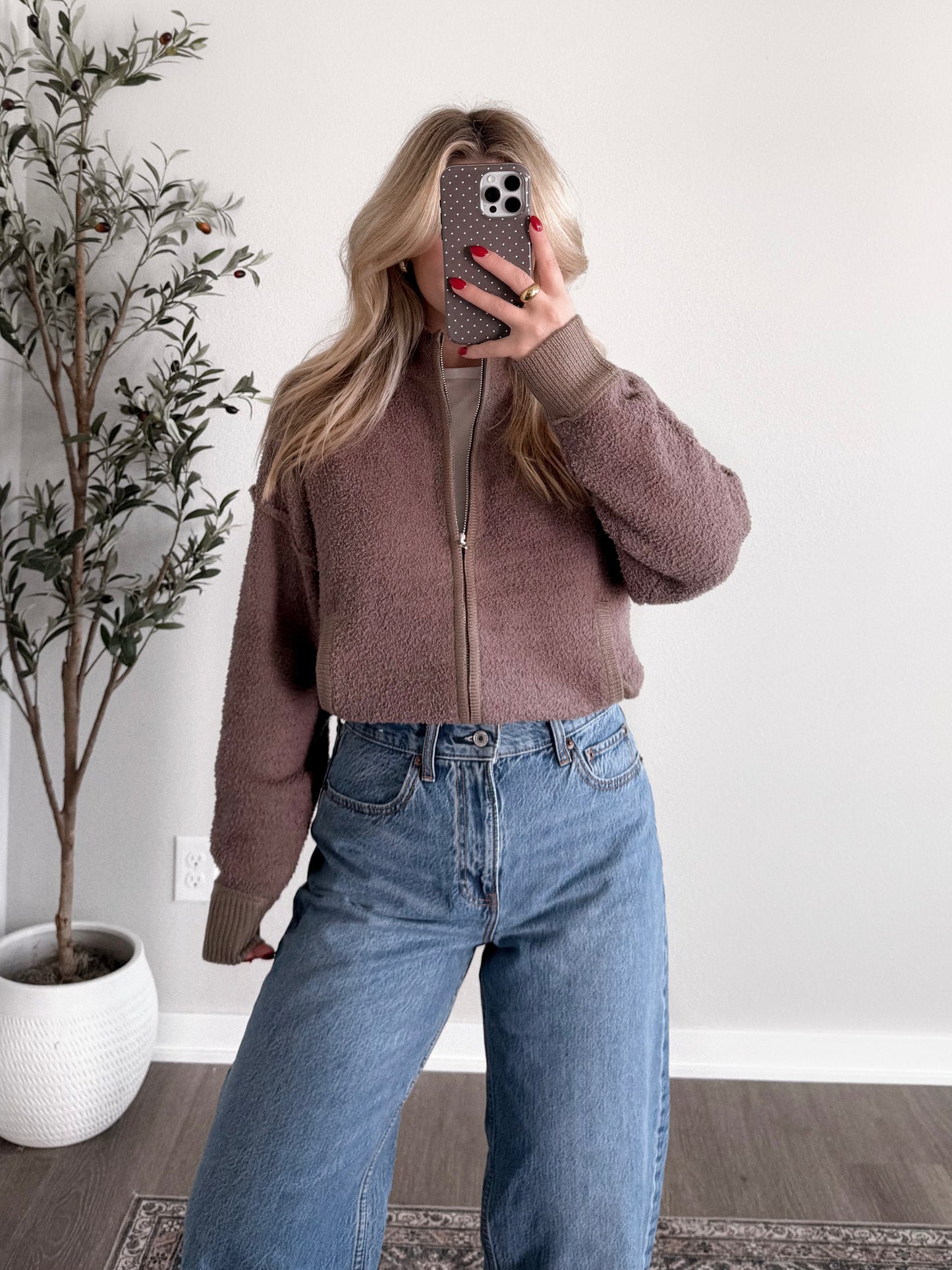 Plush Chenille Zip Up