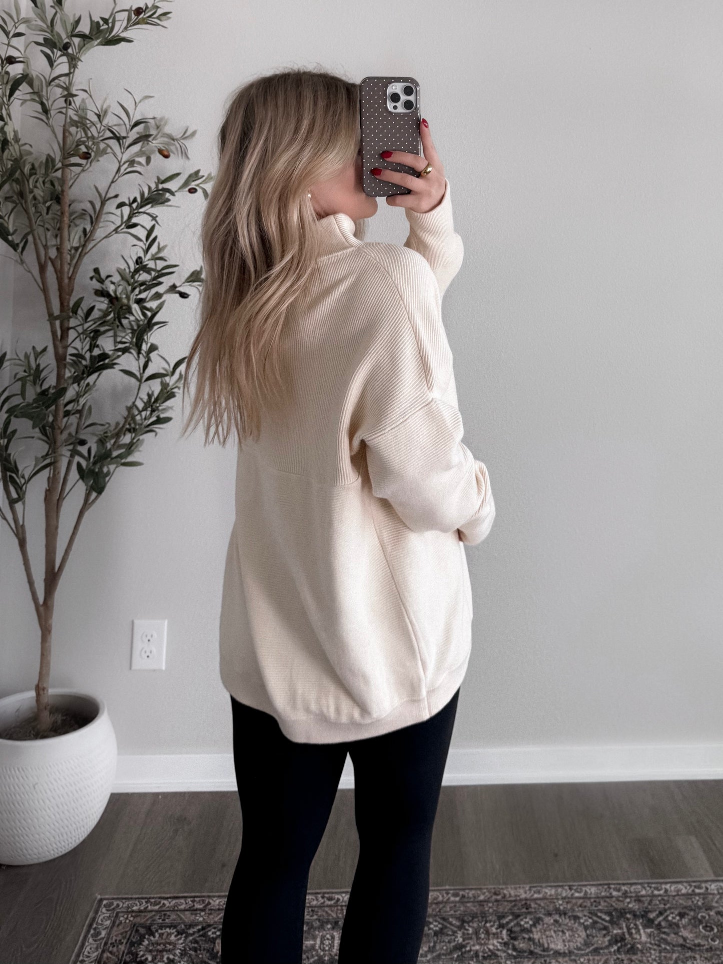 Element Ribbed Tunic Sweater / Cream