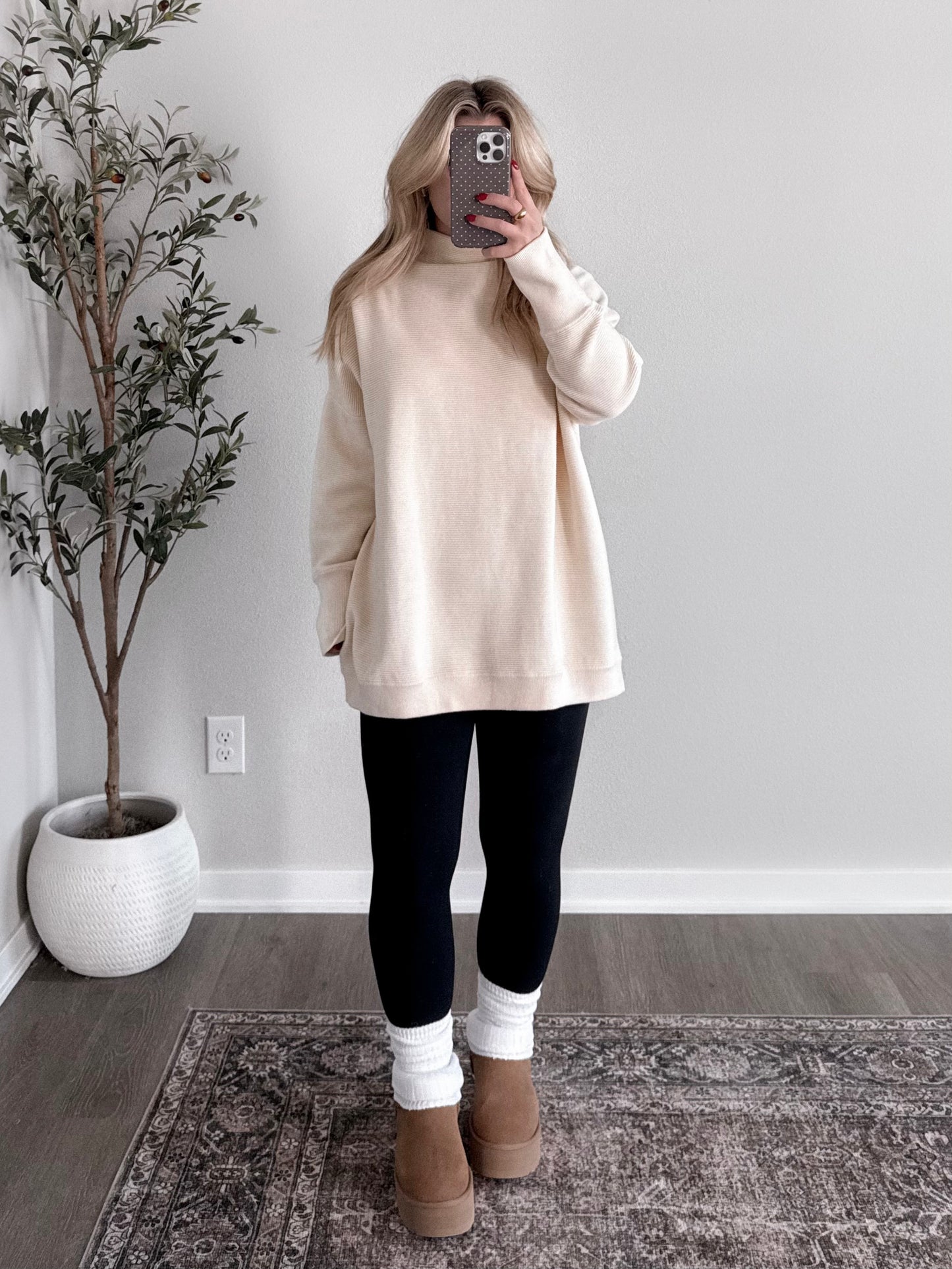 Element Ribbed Tunic Sweater / Cream