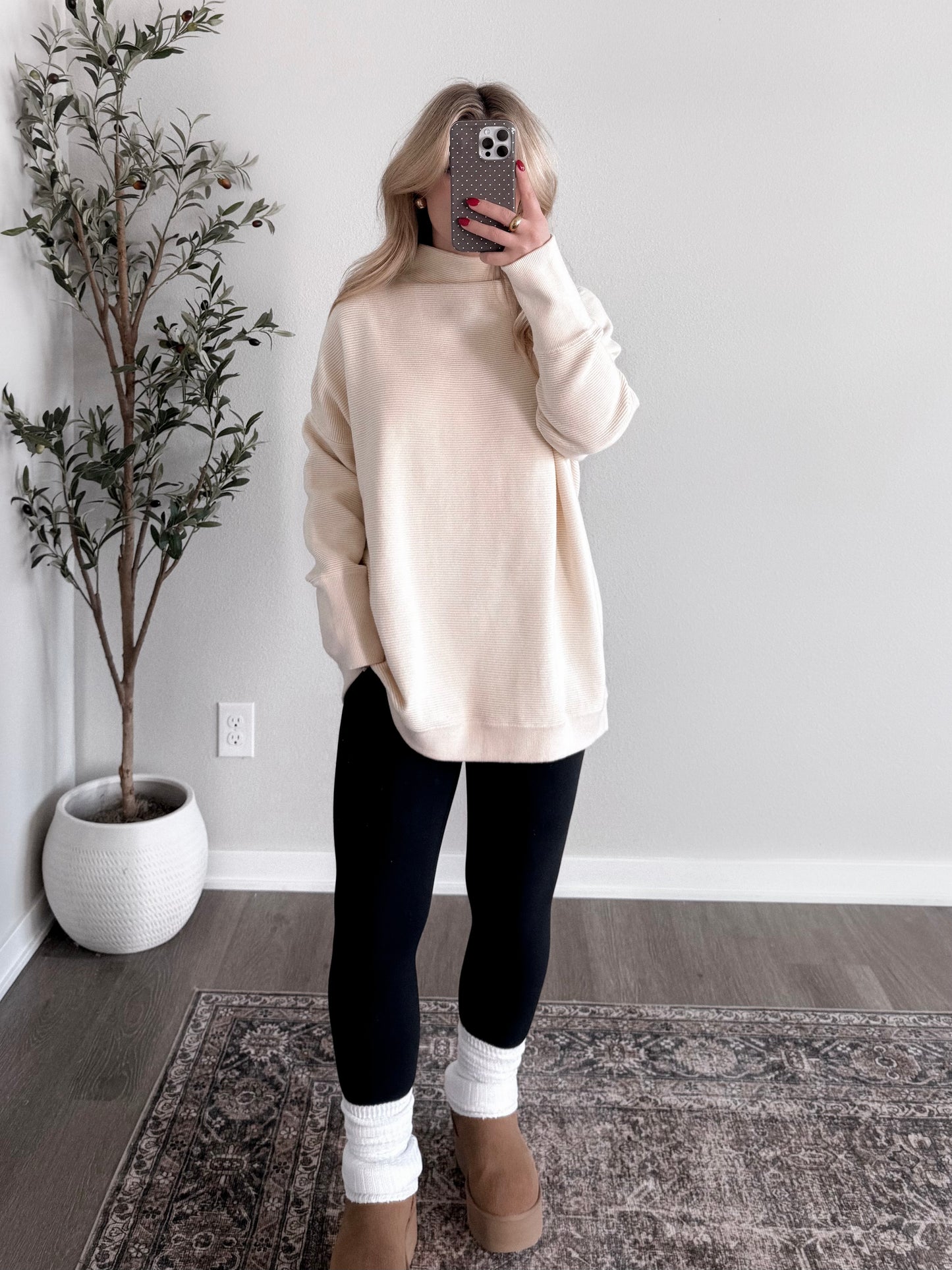 Element Ribbed Tunic Sweater / Cream