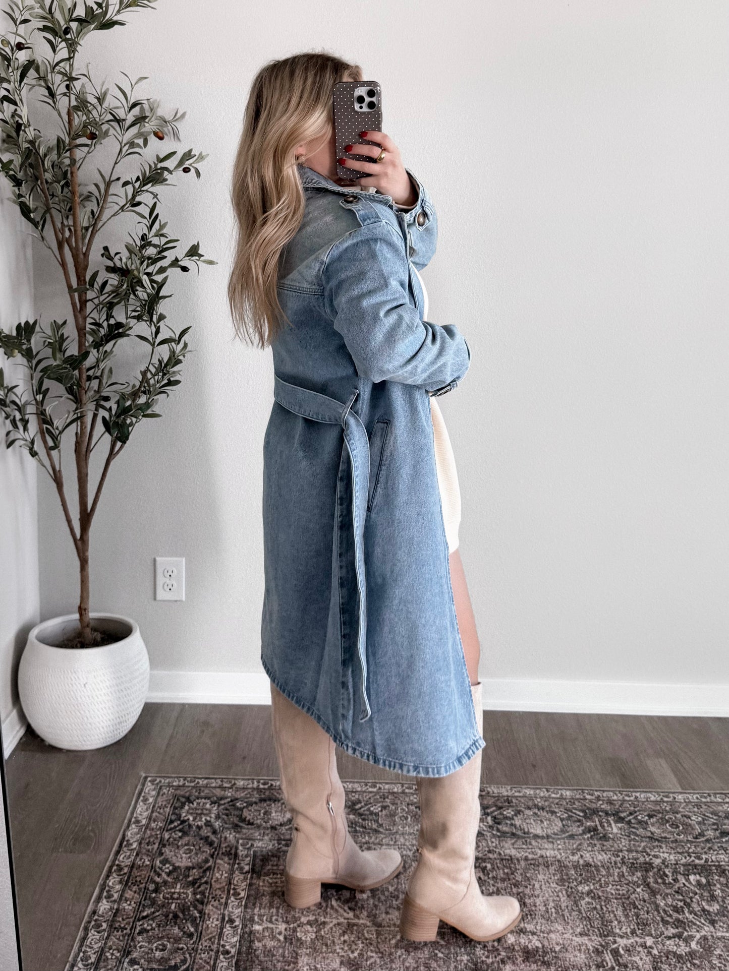 Winter Estate Denim Trench Coat