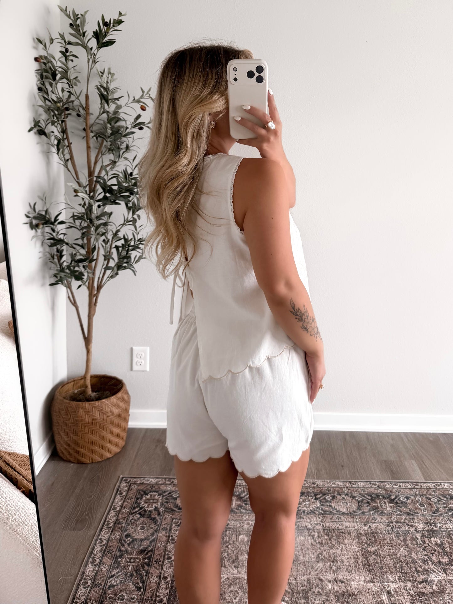 Palm House Embroidered Short Set