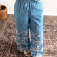 Capri Eyelet Striped Pant Set