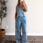 Capri Eyelet Striped Pant Set