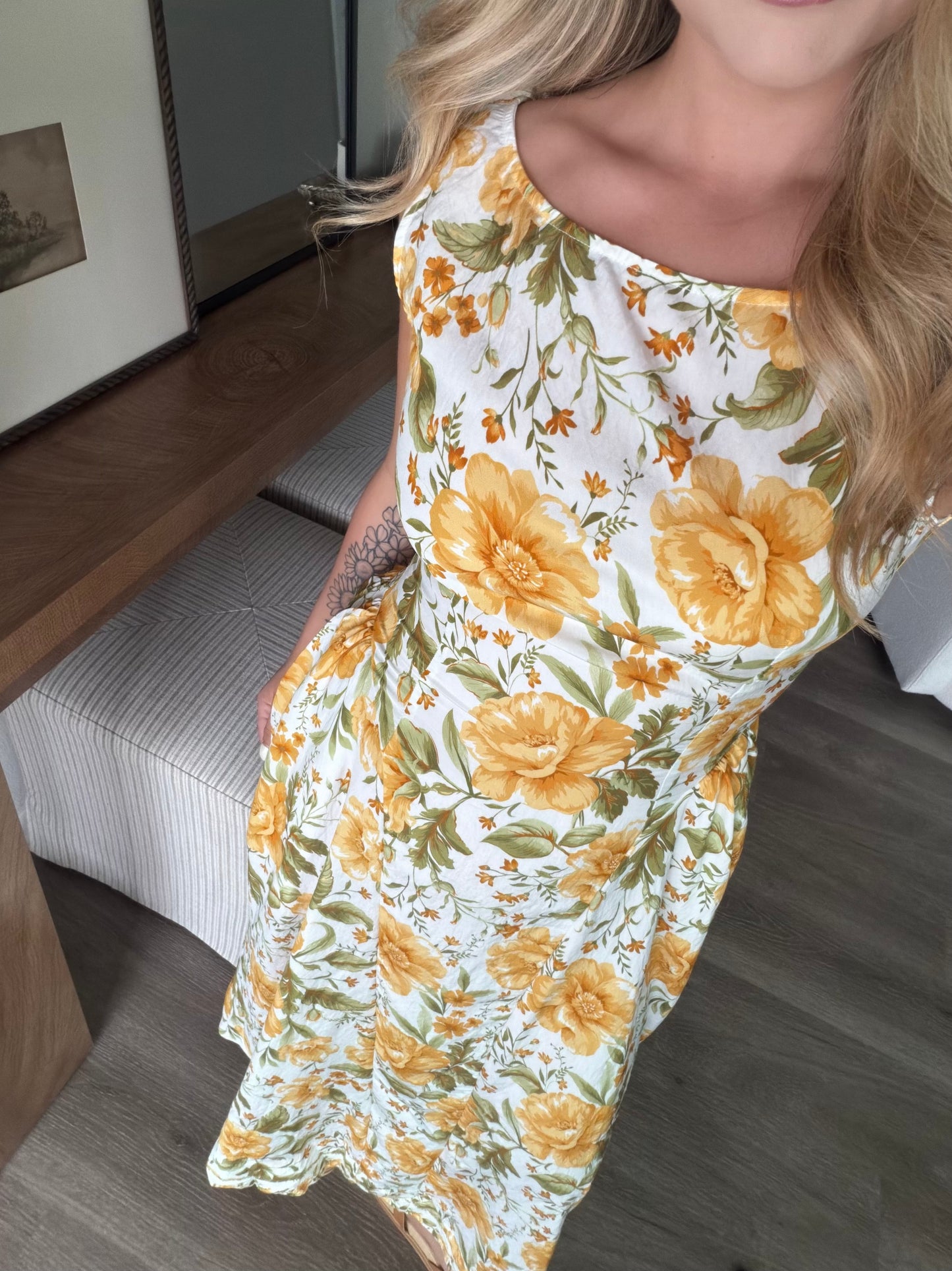 Citrus Grove Floral Midi Dress