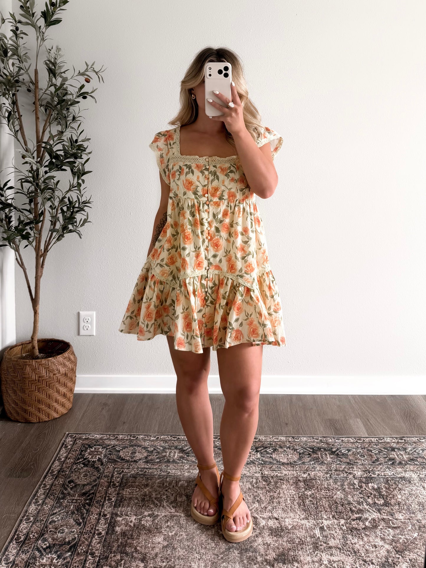 Peach Petal Floral Dress