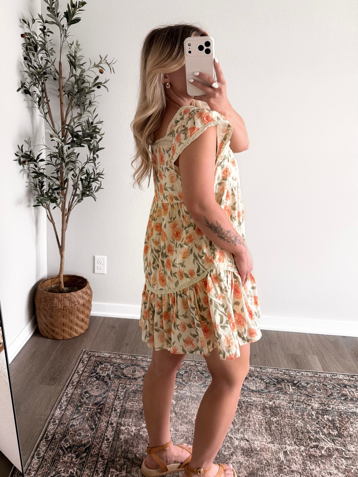 Peach Petal Floral Dress