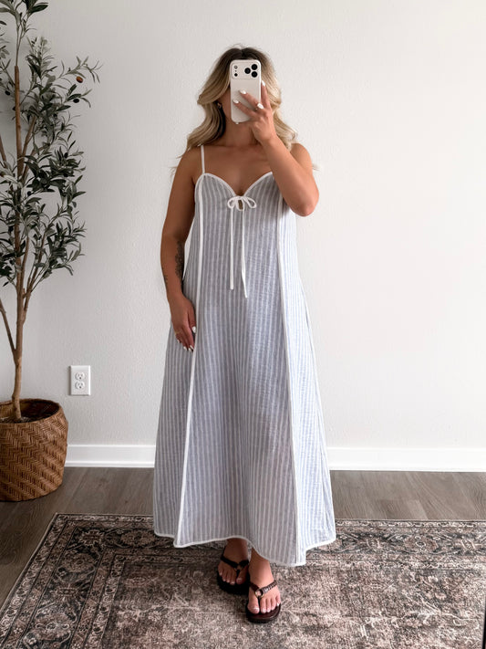 Saltwater Striped Midi Dress