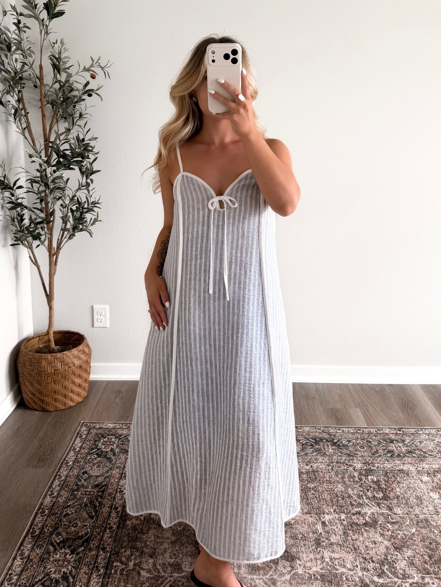 Saltwater Striped Midi Dress