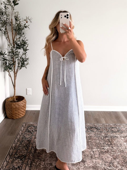 Saltwater Striped Midi Dress