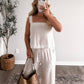 White Sand Linen Pant Set