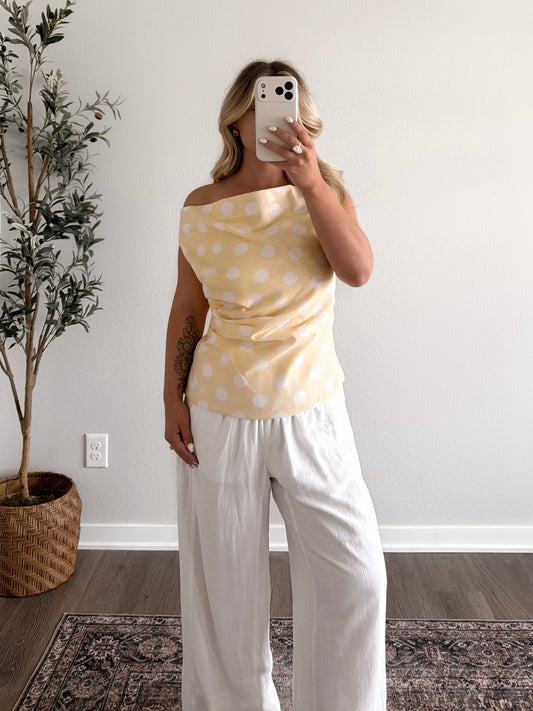 Summer Spritz Polka Dot Top / Yellow