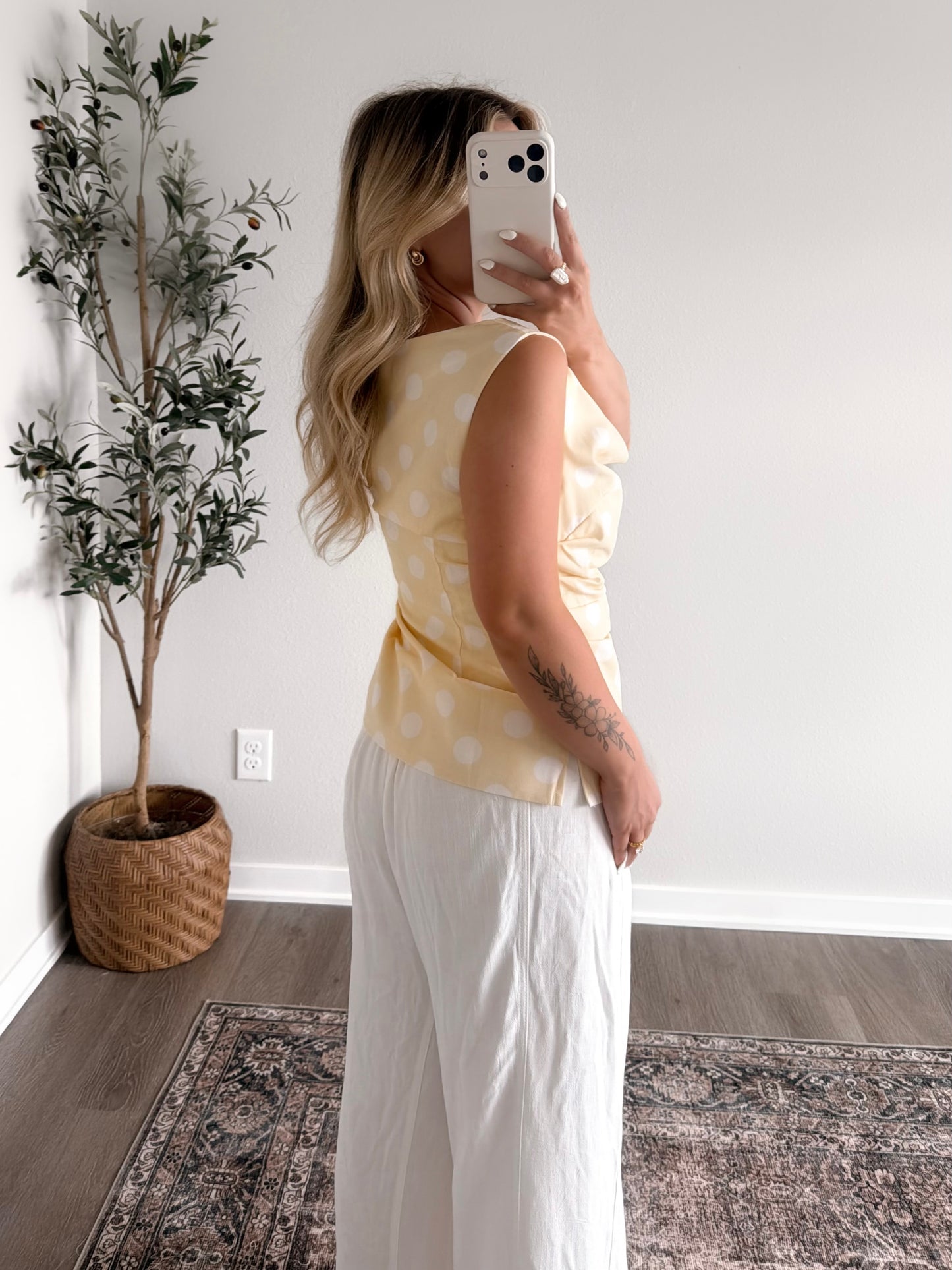 Summer Spritz Polka Dot Top / Yellow