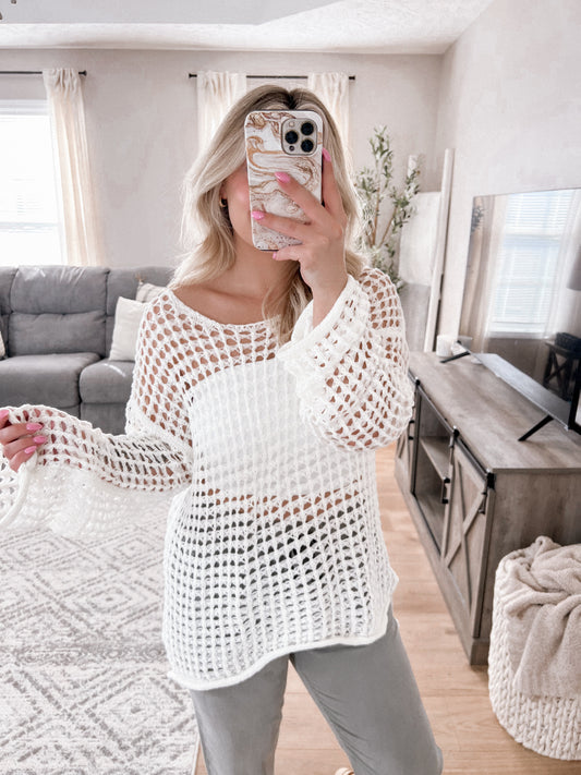 Just Beachy Crochet Pullover Final Sale