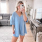 Kate Oversized Tee - Light Blue Final Sale