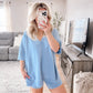 Kate Oversized Tee - Light Blue Final Sale