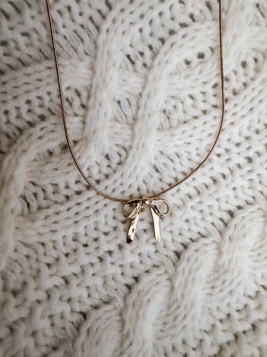 Gold Bow Necklace