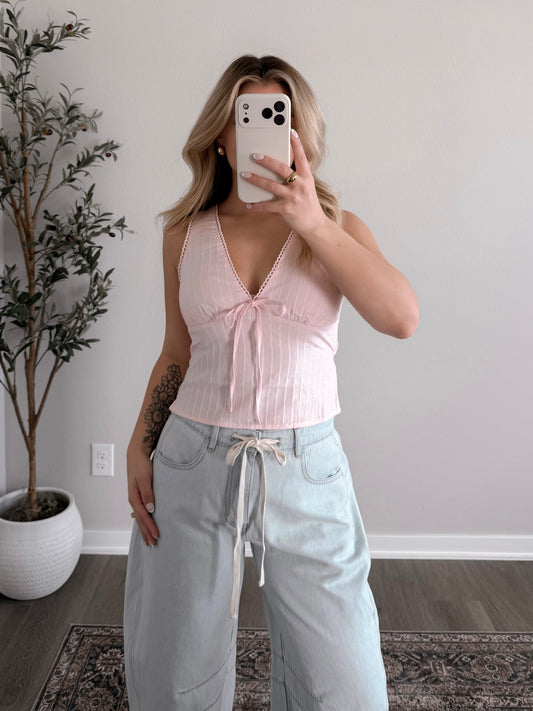 Tulip Tie-back Top / Soft Pink (Coming in new color)
