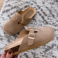 Kalina Buckle Stap Clog / Suede Taupe