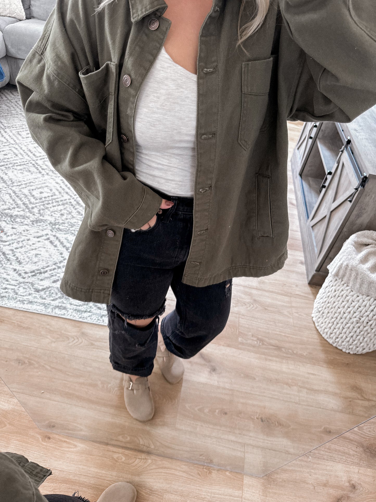 Devyn Oversized Shacket / Olive