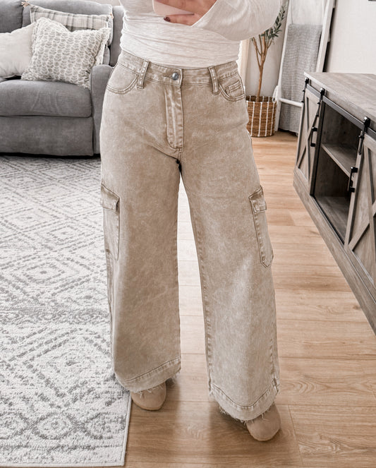 Carter Wide Leg Cargo Pant Final Sale