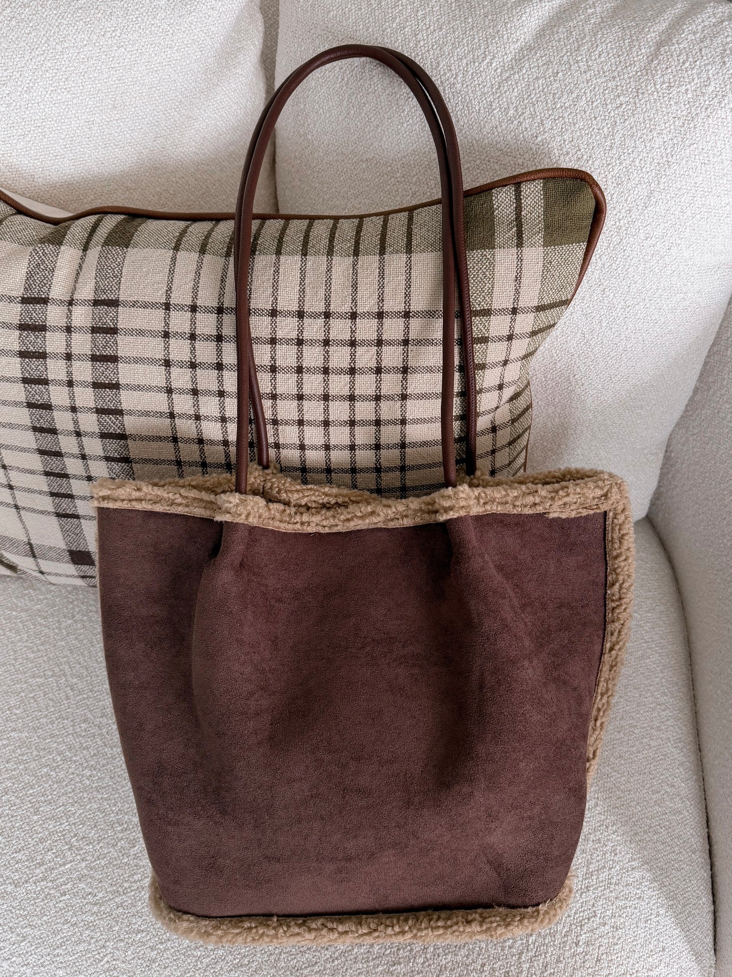 Sherpa & Suede Tote Bag