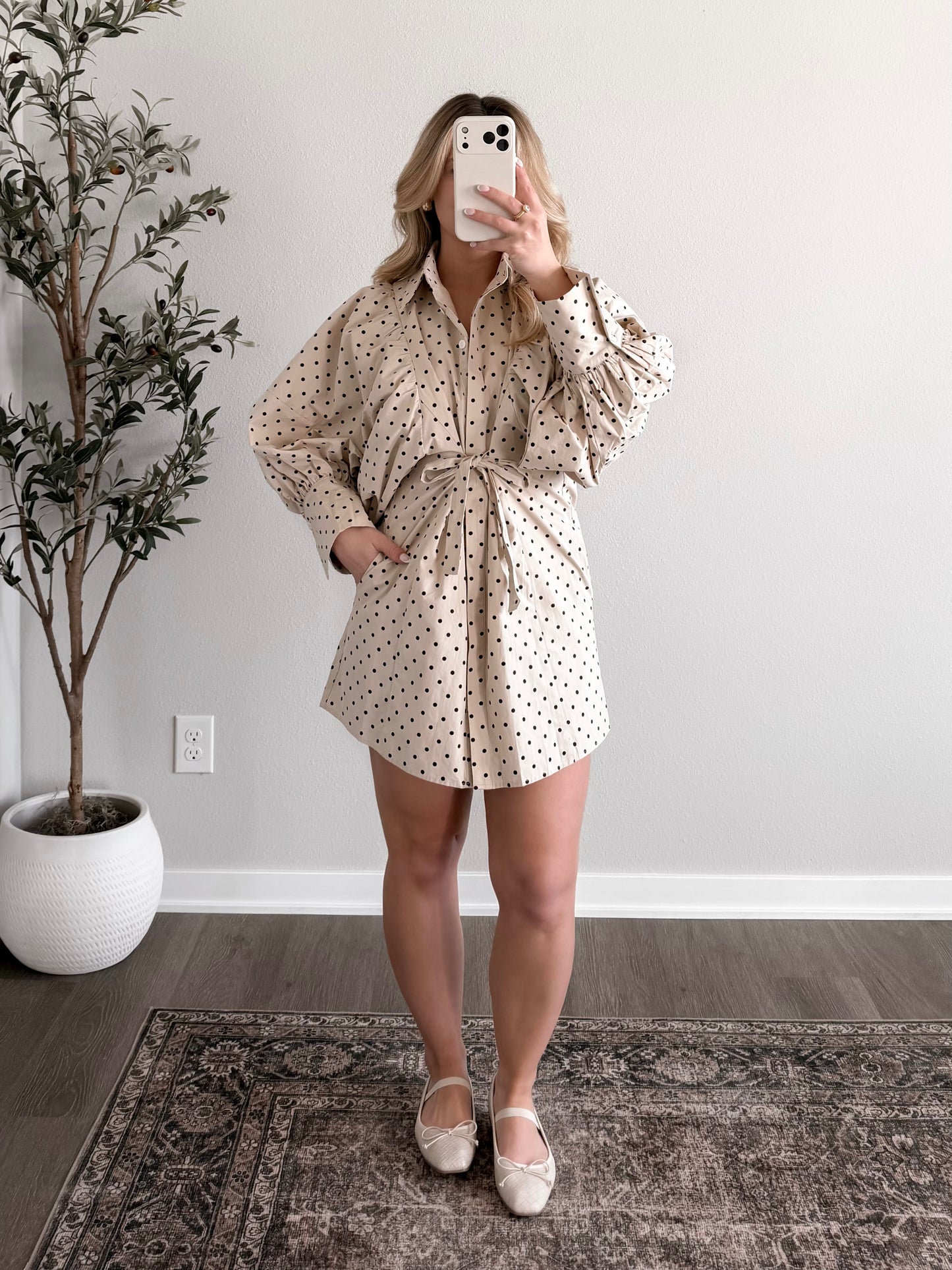 Caroline Dotted Tie Dress