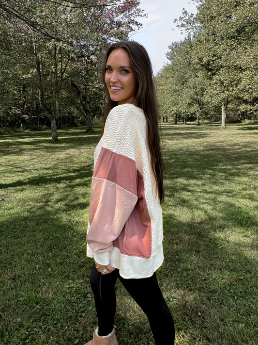 Crafty Color Blocked Pullover Final Sale