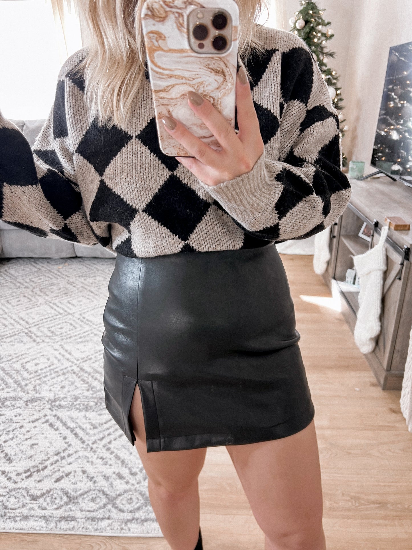 Meet At Midnight Leather Skort Final Sale