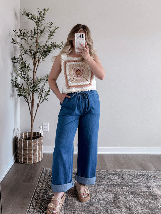 Jenna Denim Wide Leg Pant