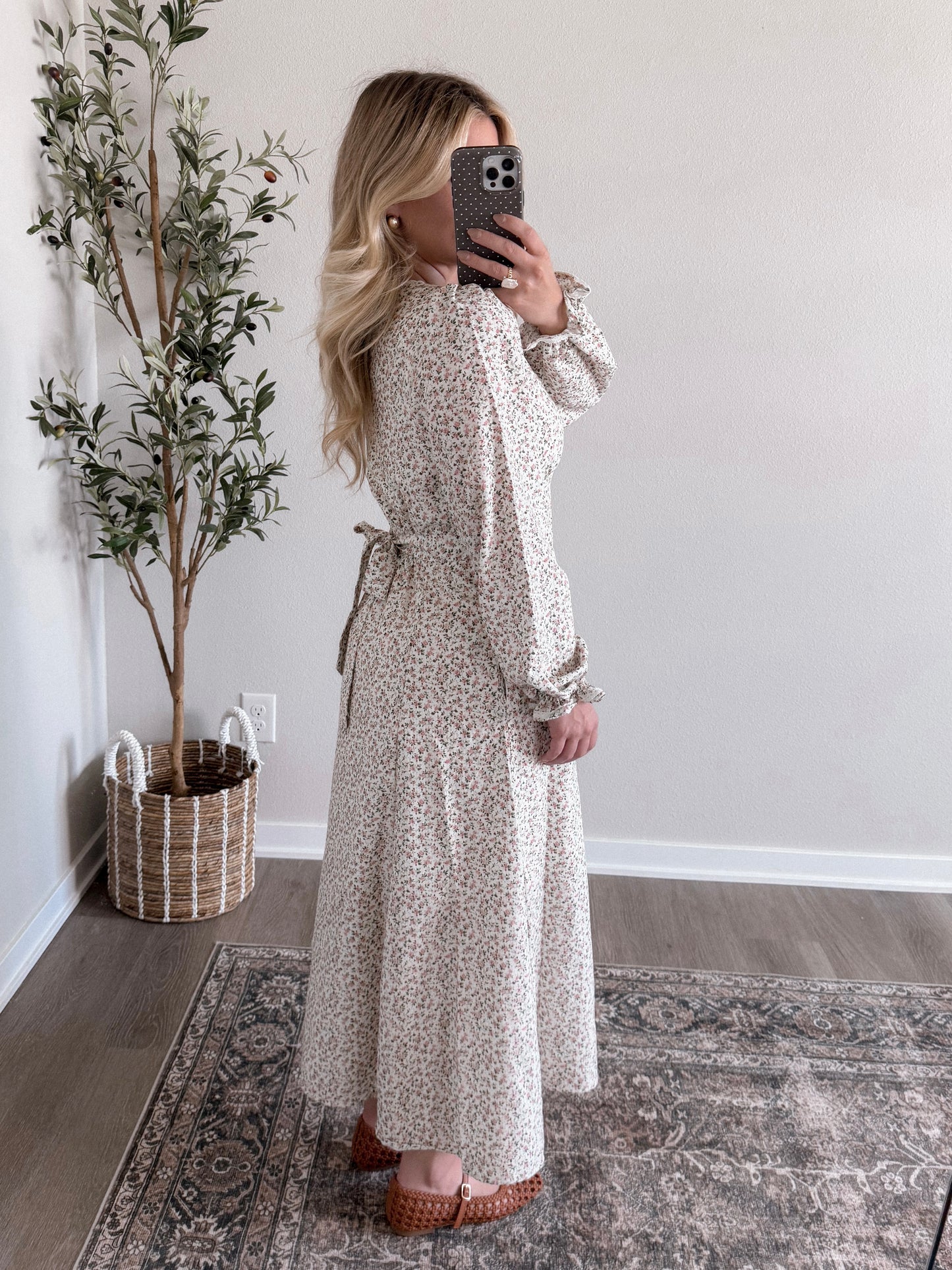 Heritage Vintage Floral Midi Dress / Cream Rose