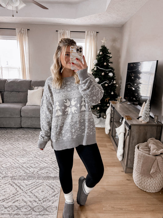 Sweet Fair Isle Grey Sweater Final Sale