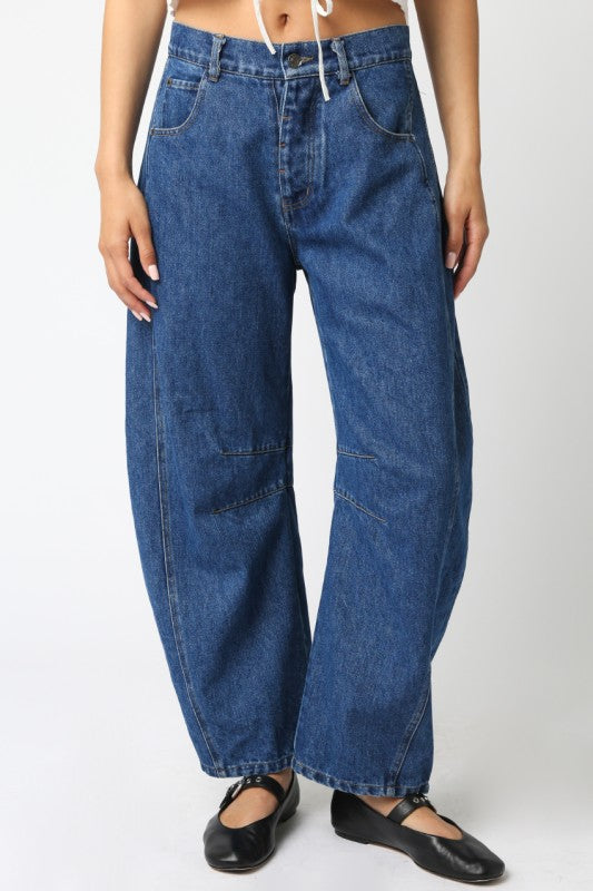 Mabel Denim Barrel Pants