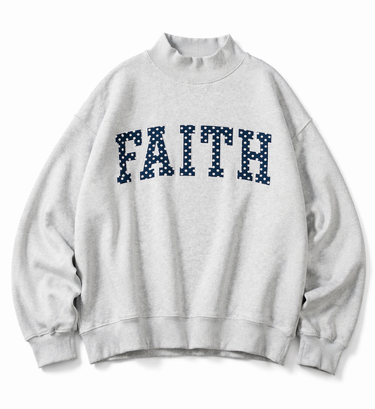 "Faith" Oversized Mockneck Pullover