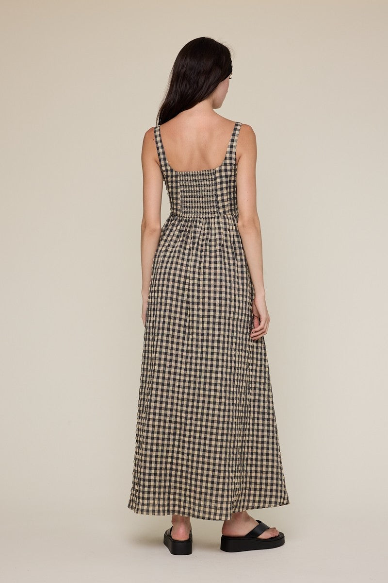 Blackberry Basket Gingham Maxi Dress (Tall Friendly)
