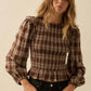 Leaves Falling Plaid Smocked Top (Restocking Soon)