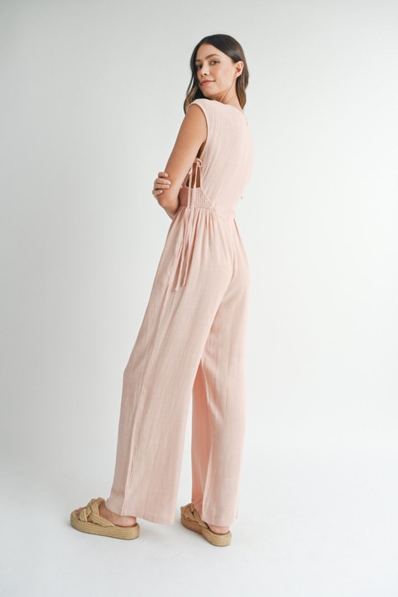 Linen Love Dusty Pink Jumpsuit Final Sale