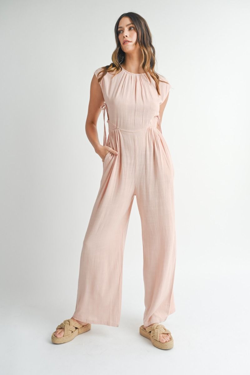 Linen Love Dusty Pink Jumpsuit Final Sale