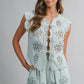 Mint Manor Eyelet Short Set